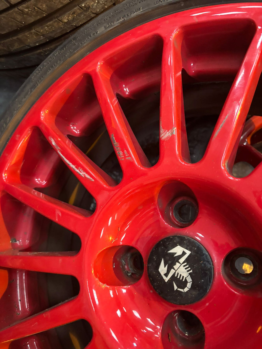 Abarth Centre Cap ALLOY wheels With Tyres (FULL SET)-USED